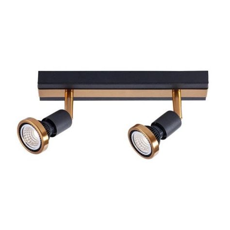 ROBUS - 2x GU10 5W incl. - 2700K - 77mm x 250mm - dim - noir / bronze