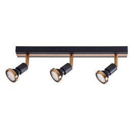 ROBUS - 3x GU10 5W incl. - 2700K - 77mm x 400mm - dim - noir / bronze