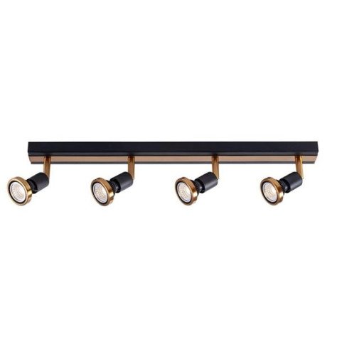 ROBUS bar - 4x GU10 5W incl. - 2700K - 77mm x 550mm - dim - noir / bronze