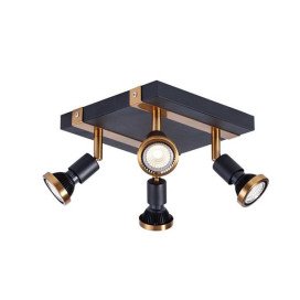 ROBUS square - 4x GU10 5W incl. - 2700K - 77mm x 200mm - dim - noir / bronze