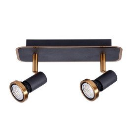 XZIBIT - 2x GU10 5W incl. - 2700K - 105mm x 250mm - dim - noir / bronze