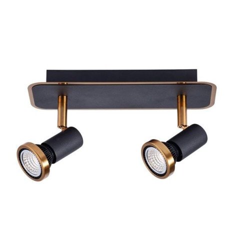 XZIBIT - 2x GU10 5W incl. - 2700K - 105mm x 250mm - dim - noir / bronze