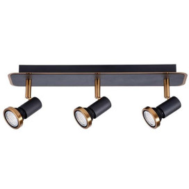 XZIBIT - 3x GU10 5W incl. - 2700K - 105mm x 410mm - dim - noir / bronze