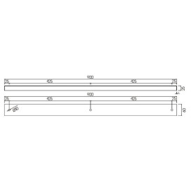 Rosace pour 3 pendules 900mm - noir