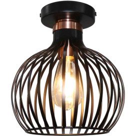 RAGA 1x E27 plafonnier noir + cuivre