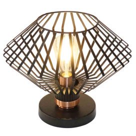 SHURU lampe de table 1x E27 noir + cuivre