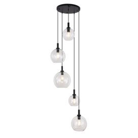 OSIRA Suspension E27 5L Noir + verre claire