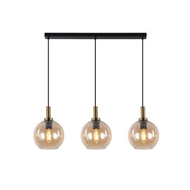 OSIRA Suspension E27 3L Noir + or, verre ambré