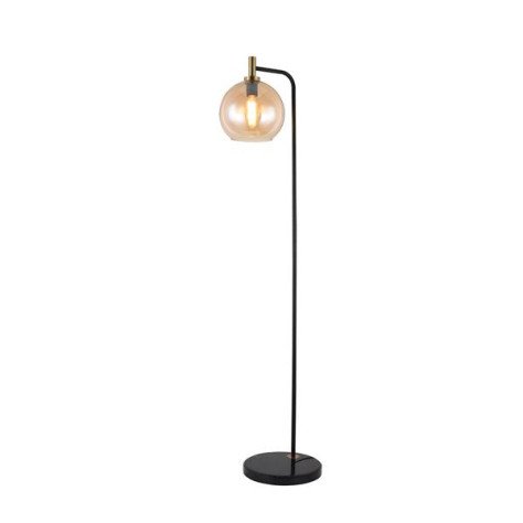 OSIRA Vloerlamp E27 Zwart + goud, amber glas Ø250mm