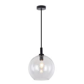 OSIRA Pendel E27 Zwart, clair glas Ø300mm