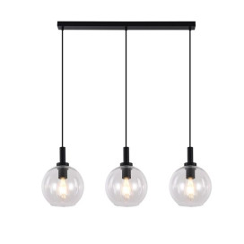 OSIRA Pendel E27 3L Zwart, clair glas 3x Ø200mm