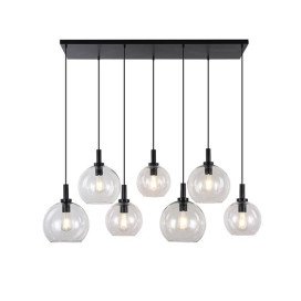 OSIRA Pendel E27 7L Zwart, clair glas 3x Ø200mm, 4x Ø250mm