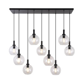 OSIRA Pendel E27 9L Zwart, clair glas 9x Ø200mm