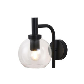 OSIRA Wandlicht E27 Zwart, clair glas Ø150mm