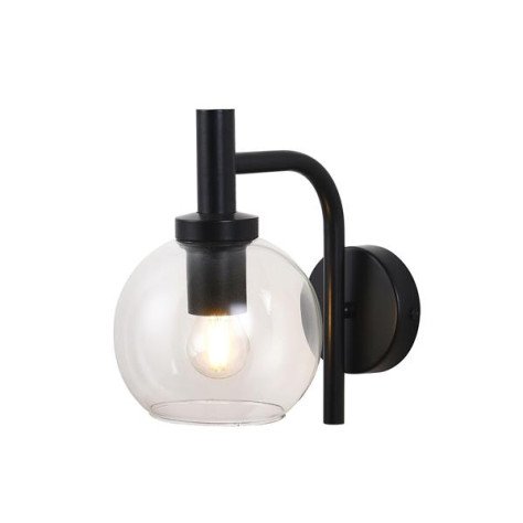 OSIRA Wandlicht E27 Zwart, clair glas Ø150mm
