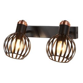 RAGA Wand licht 2x E14 zwart / brons