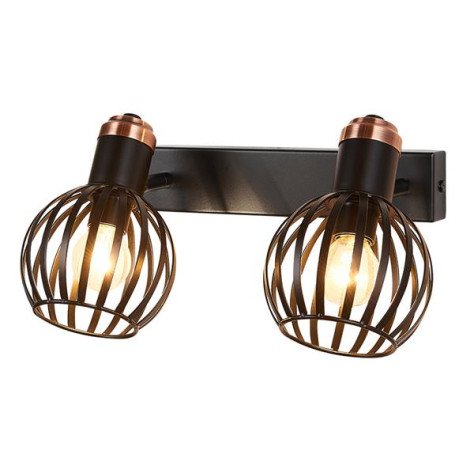 RAGA Wand licht 2x E14 zwart / brons
