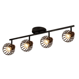 RAGA Plafond licht balk 4x zwart / brons