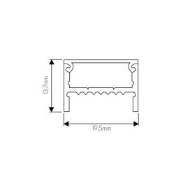 SKIRRU Aluminium profile LED for strips, 19.5*13.7*1000mm, noir