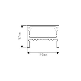 SKIRRU Aluminium profile LED for strips, 19.5*13.7*2000mm, noir