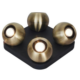 TRITON 4L carré, GU10 (excl) noir / bronze