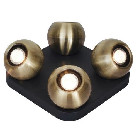 TRITON 4L carré, GU10 (excl) noir / bronze