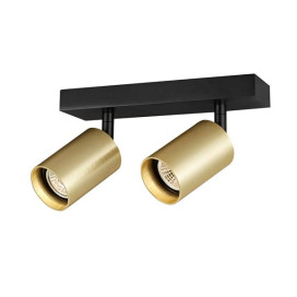 TABOO 2L GU10 (excl) noir + or brossé, plafonnier