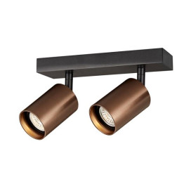 TABOO 2L GU10 (excl) noir + bronze brossé, plafonnier
