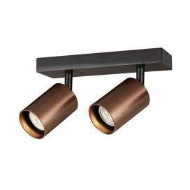 TABOO 2L GU10 (excl) noir + bronze brossé, plafonnier