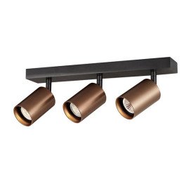 TABOO 3L GU10 (excl) noir + bronze brossé, plafonnier