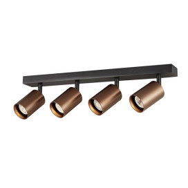 TABOO 4L GU10 (excl) noir + bronze brossé, plafonnier