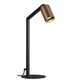TABOO 1L GU10 (excl) noir + bronze brossé, lampe de table