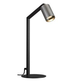 TABOO 1L GU10 (excl) noir + acier brossé, lampe de table
