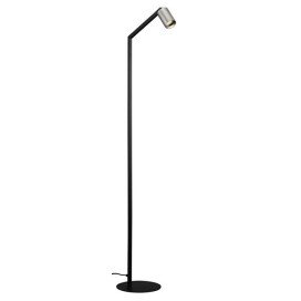 TABOO 1L GU10 (excl) noir + acier brossé, lampadaire