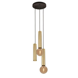 TABOO suspension 3L 1x GU10 (excl) 2x E27 (excl) noir + or brossé
