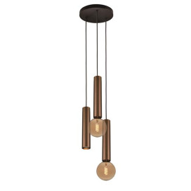 TABOO suspension 3L 1x GU10 (excl) 2x E27 (excl) noir + bronze brossé
