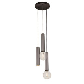 TABOO suspension 3L 1x GU10 (excl) 2x E27 (excl) noir + acier brossé