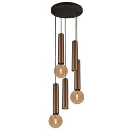 TABOO suspension 5L 2x GU10 (excl) 3x E27 (excl) noir + bronze brossé