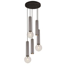 TABOO suspension 5L 2x GU10 (excl) 3x E27 (excl) noir + acier brossé