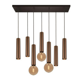 TABOO suspension 7L 4x GU10 (excl) 3x E27 (excl) noir + bronze brossé