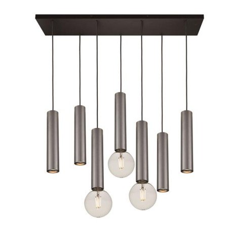 TABOO suspension 7L 4x GU10 (excl) 3x E27 (excl) noir + acier brossé