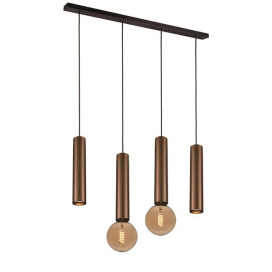 TABOO suspension 4L 2x GU10 (excl) 2x E27 (excl) noir + bronze brossé