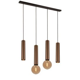 TABOO suspension 4L 2x GU10 (excl) 2x E27 (excl) noir + bronze brossé