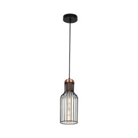 BIZUM pendel 1x E27 zwart + koper