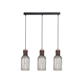 BIZUM pendel 3x E27 zwart + koper
