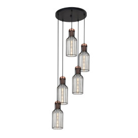 BIZUM pendel 3x E27 zwart + koper