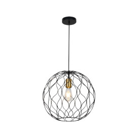 ONDA pendel 1x E27 Ø39cm zwart + geborsteld goud