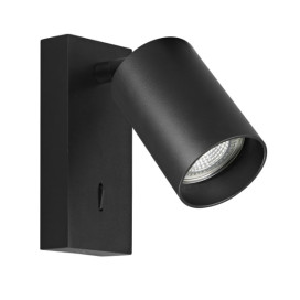 TABOO 1L GU10 (excl) zwart, wand licht + schakelaar