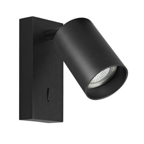 TABOO 1L GU10 (excl) zwart, wand licht + schakelaar