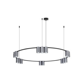 ISE Pendel 15x GU10 excl Ø1000mm geborsteld staal + zwart